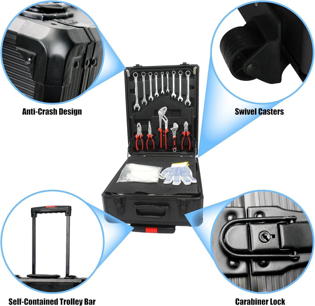 799pcs Aluminum Trolley Case Tool Set Silver J673