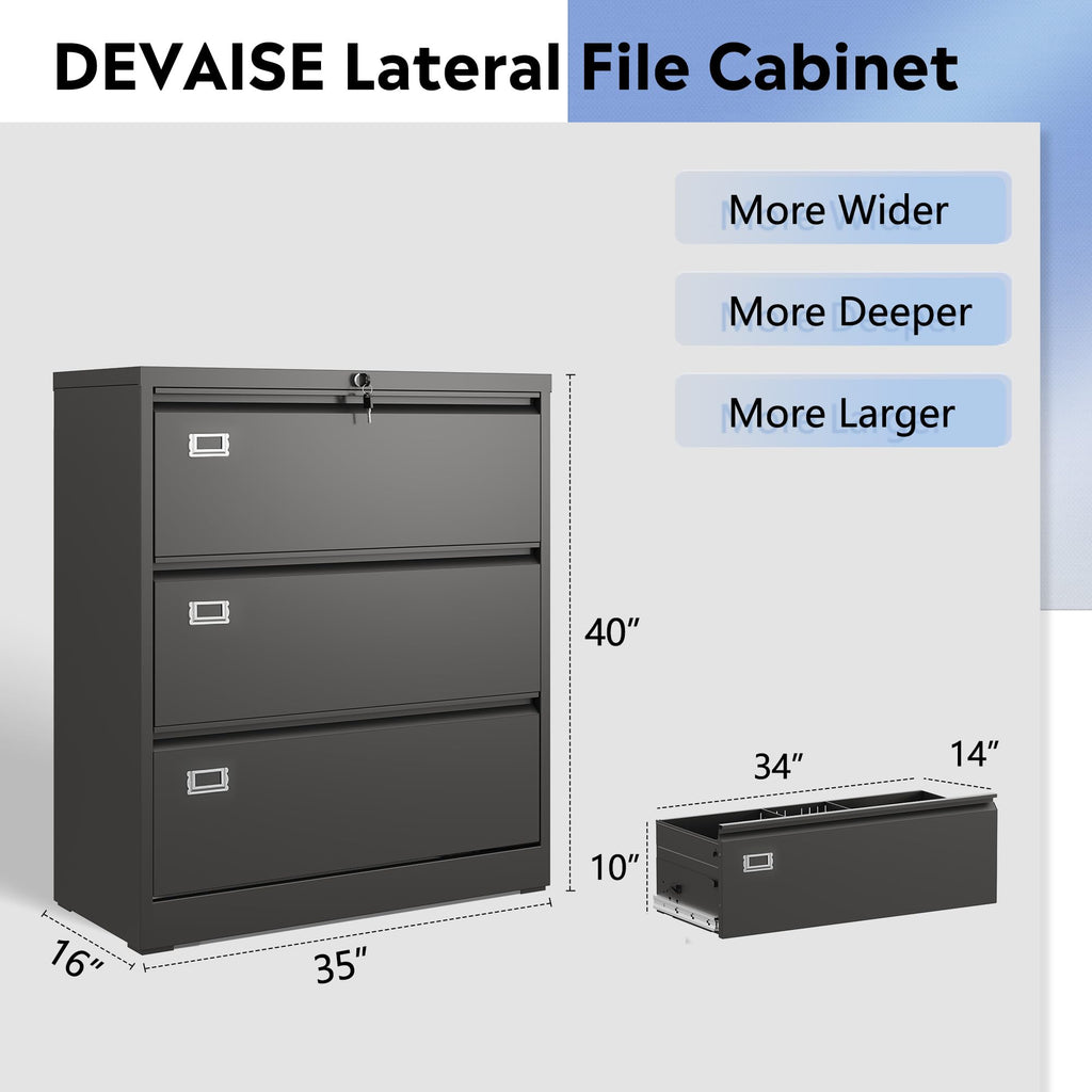 3 Drawer Lateral File Cabinet T10926