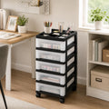 5 Drawer Narrow Storage Cart with Organizer Top Q10347