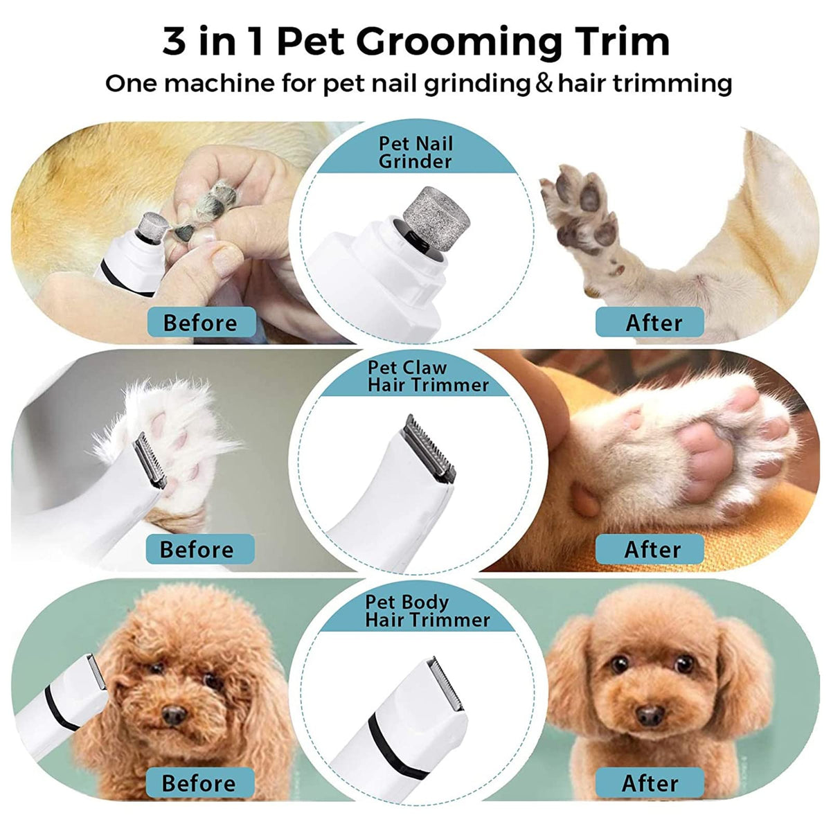 Electric Dog Clippers and Nail Grinder Grooming Kit R35715