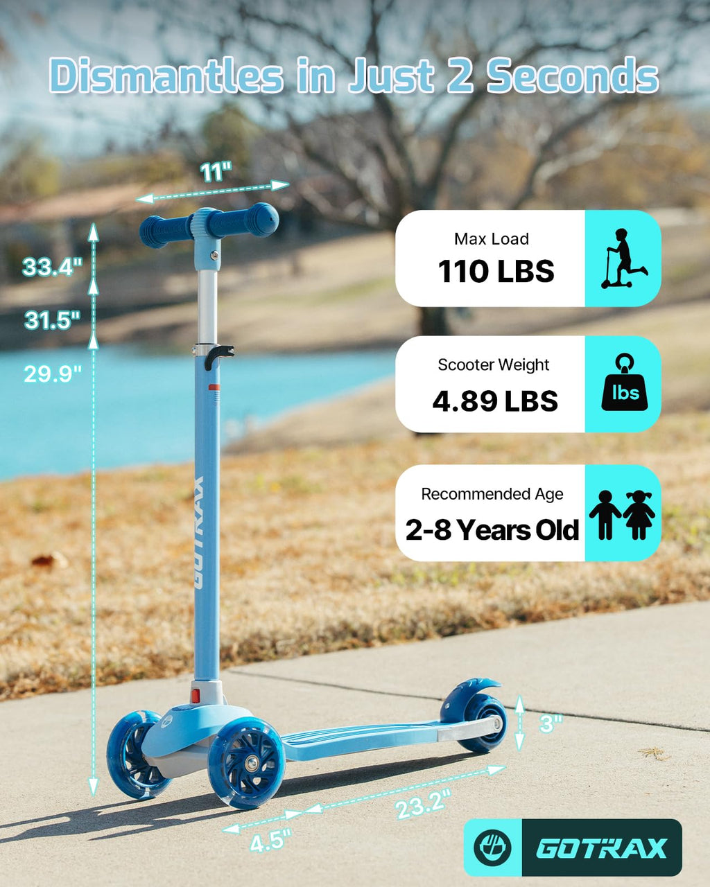 Kids 3 Wheels Kick Scooter R6363