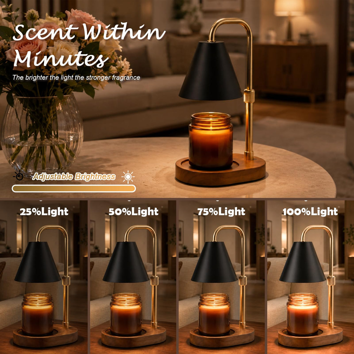 Candle Warmer Lamp Timer Height Adjustable U652954