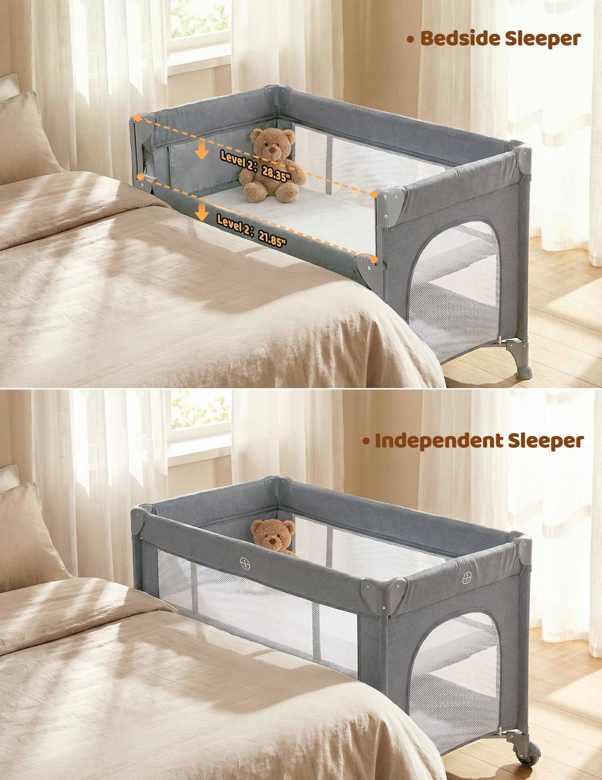 5 in 1 Baby Bassinet Light Grey R901813
