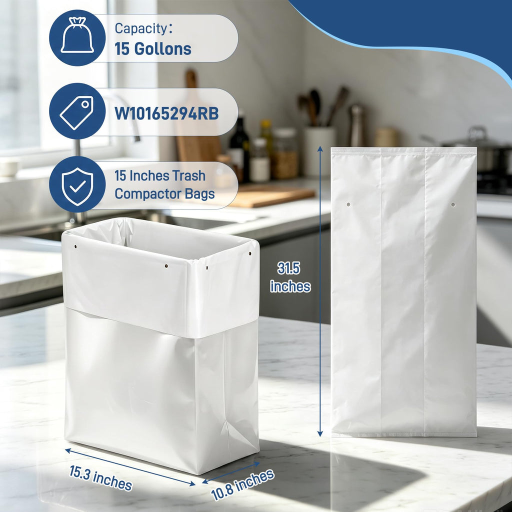 60-pack Trash Compactor Bags with Pre-punched Holes V48599