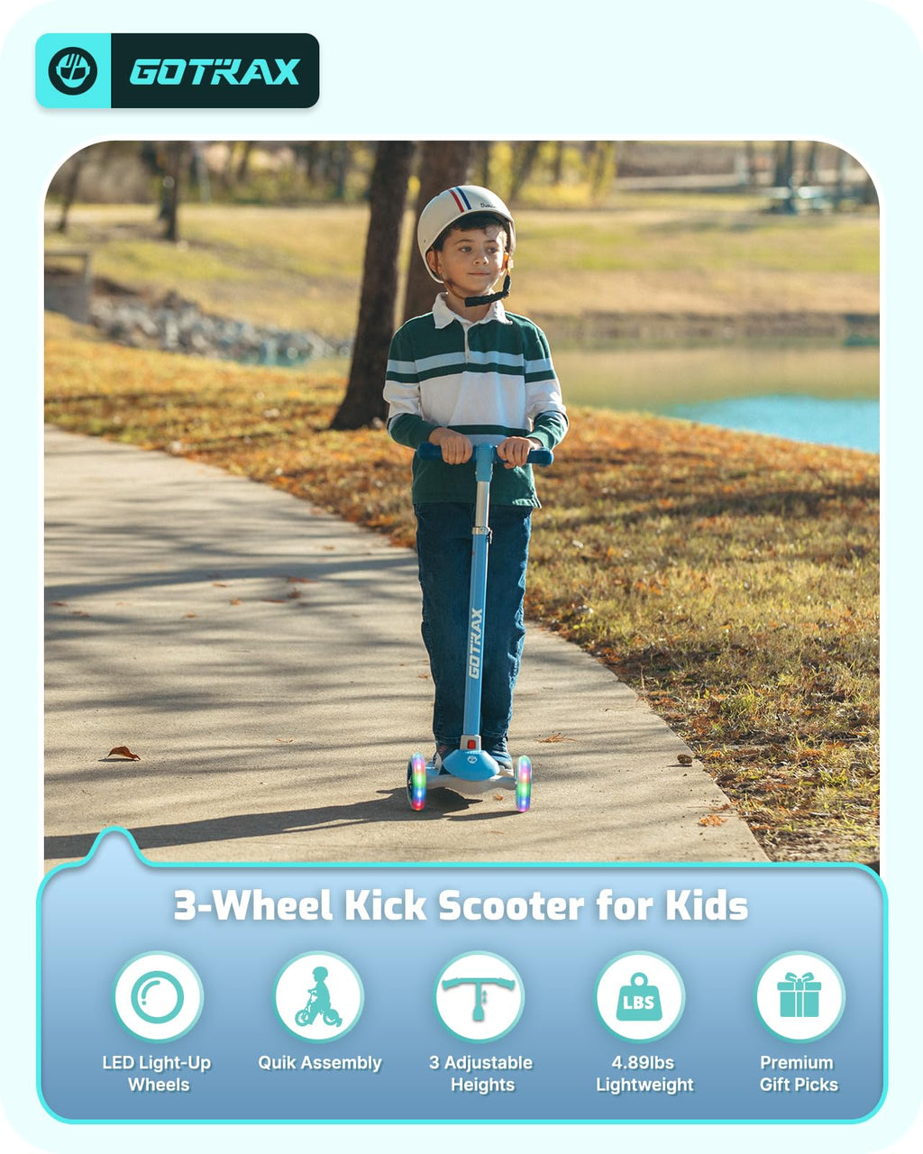 Kids 3 Wheels Kick Scooter R6363