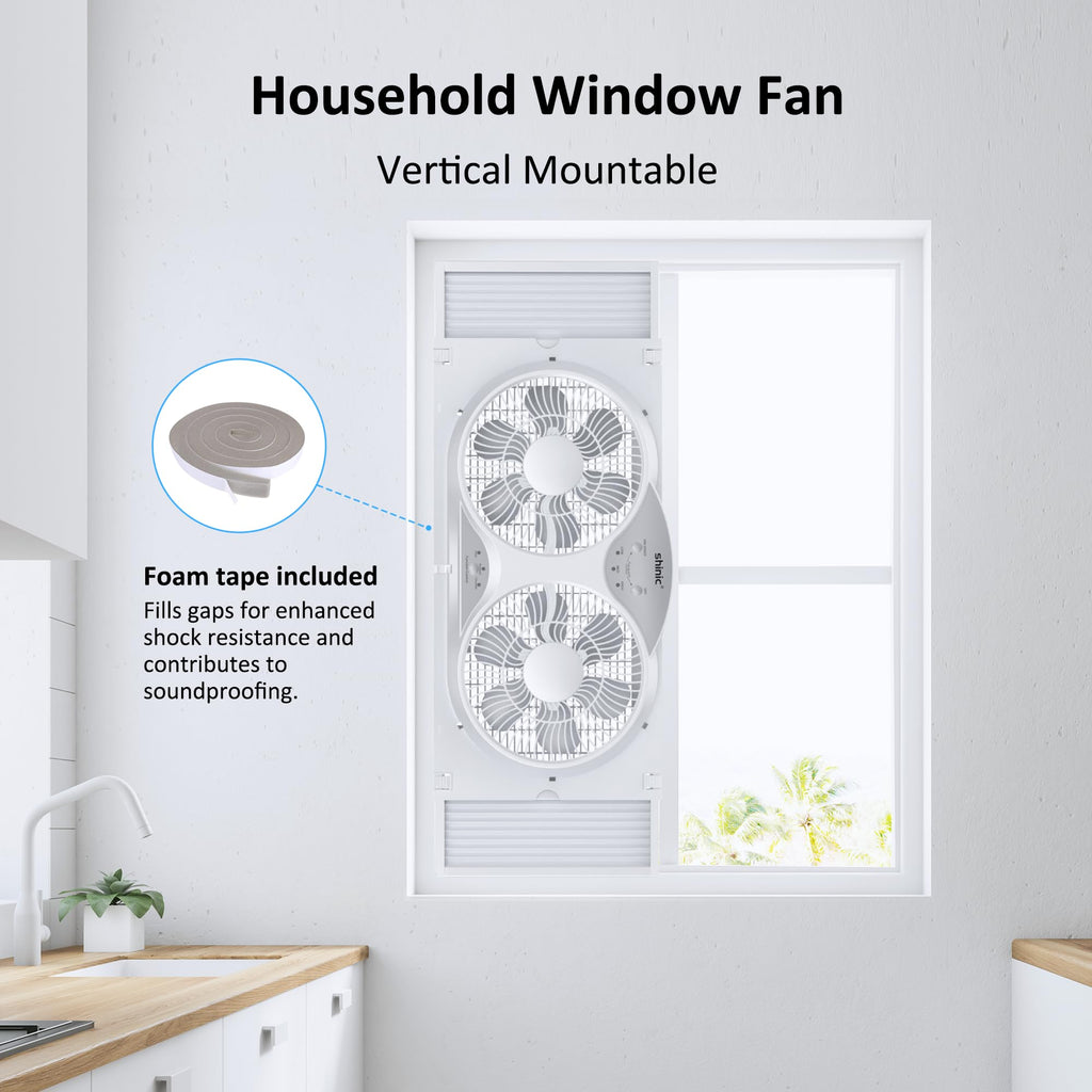 9" Twin Window Fan Reversible Airflow F59812