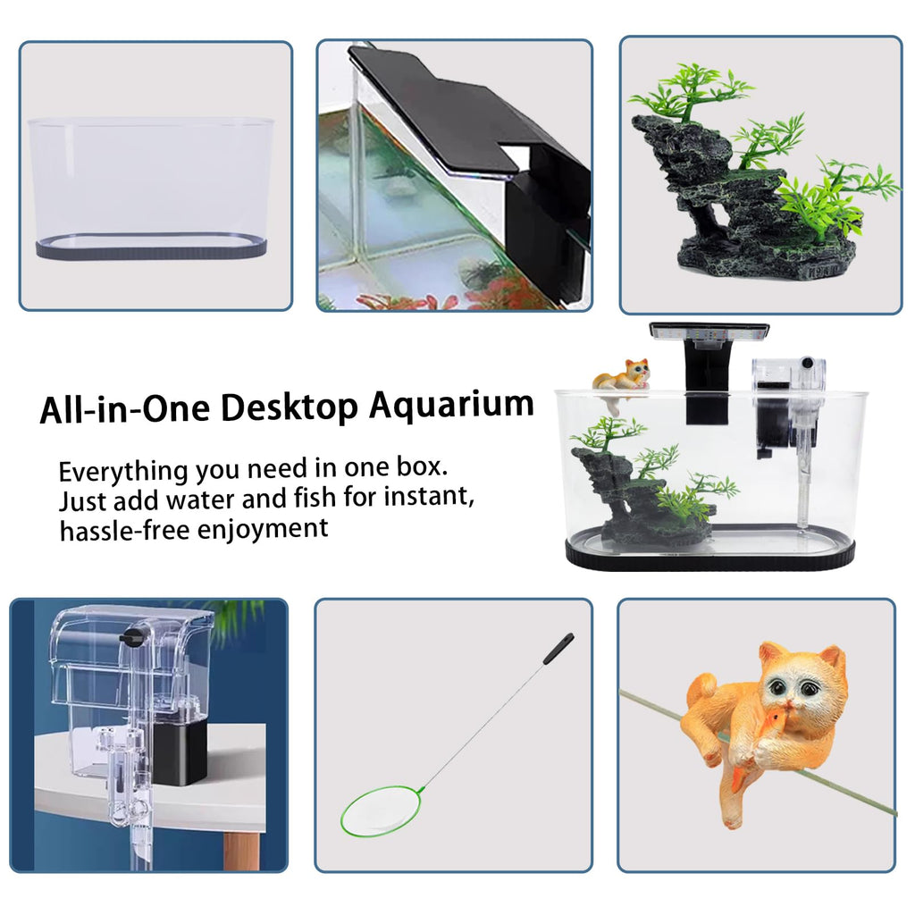 2 Gallon Fish Tank Kit with Filter and Light K70897