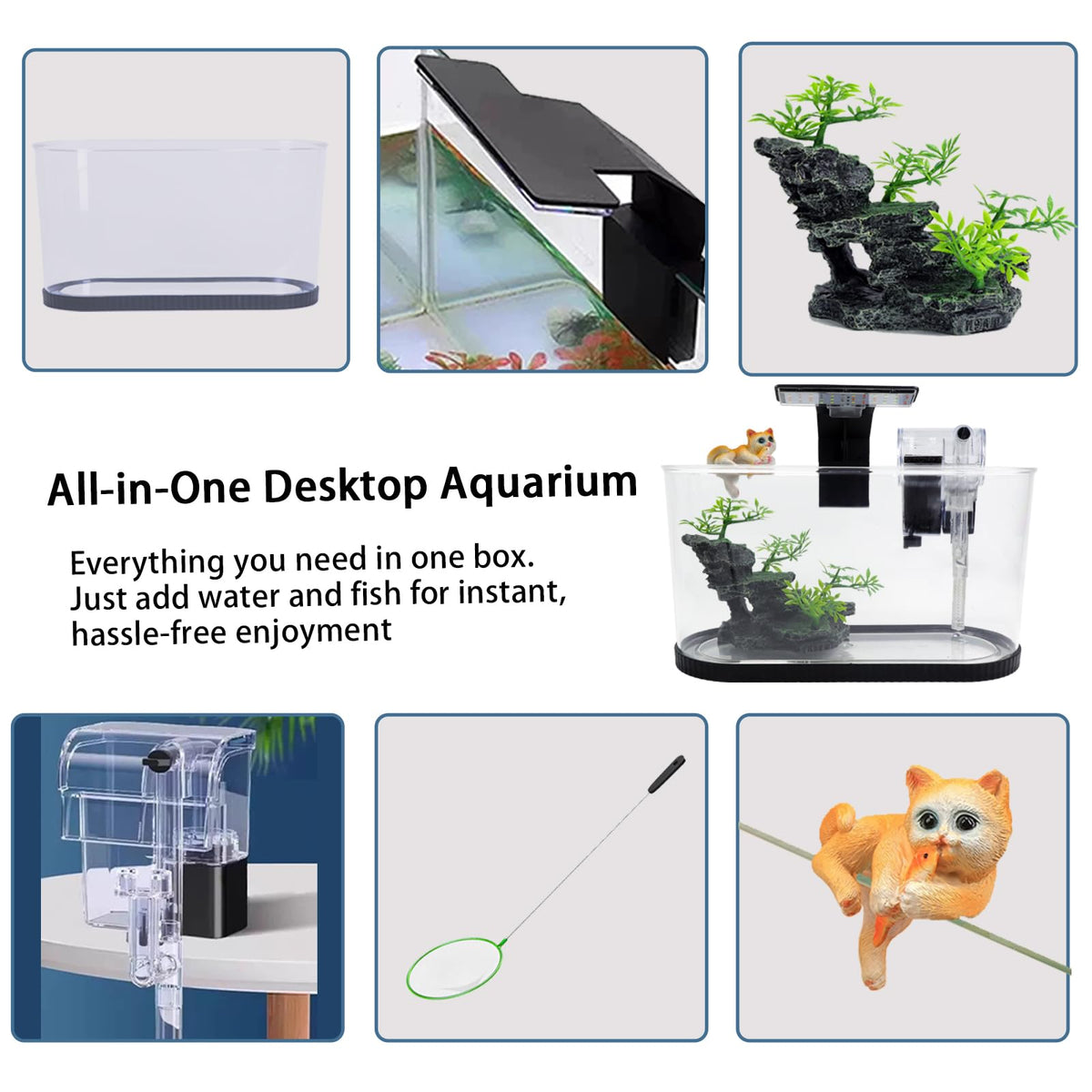 2 Gallon Fish Tank Kit with Filter and Light K70897