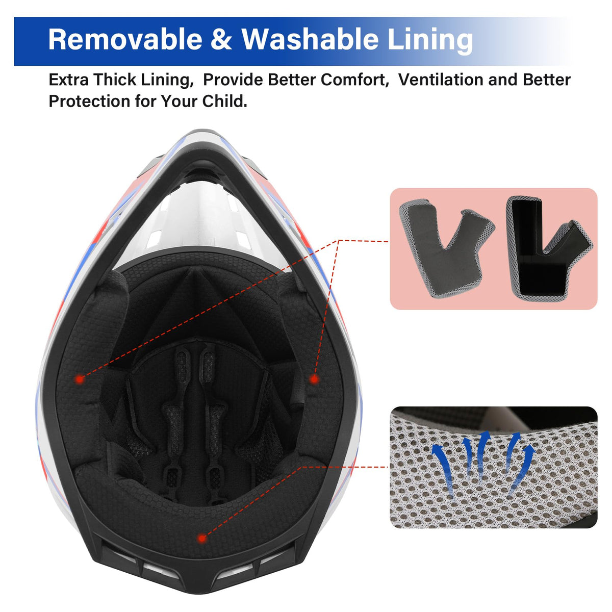 Youth Kids DOT Approved Full Face Motocross Helmet Y9524