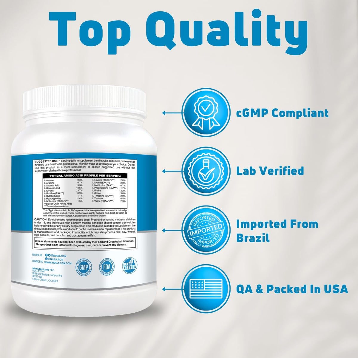Grass Fed Hydrolyzed Bovine Collagen Peptides Powder 1LB Unflavored Z198264