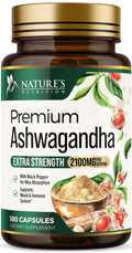 Ashwagandha Capsules with Black Pepper Vegan 180 Capsules T85050