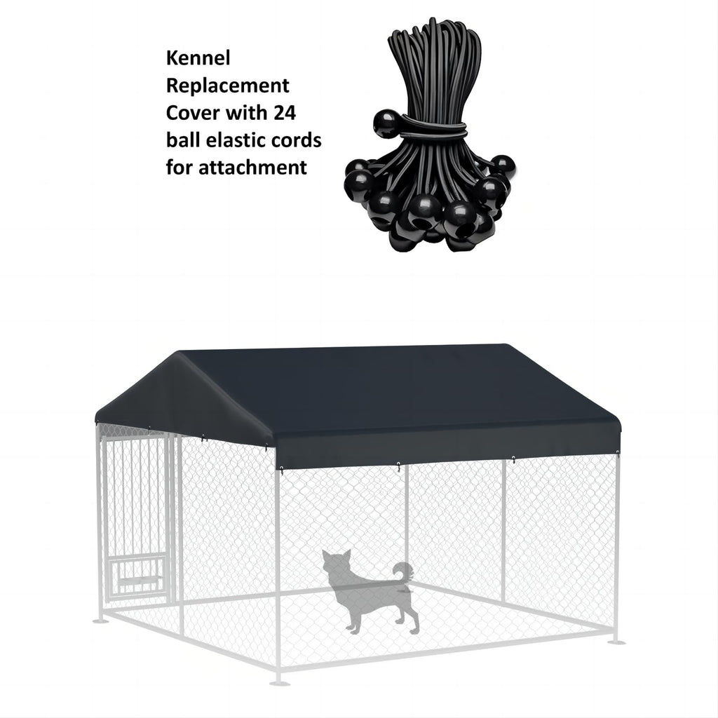 Black 10' x 10' Outdoor Dog Kennel Cover W590437