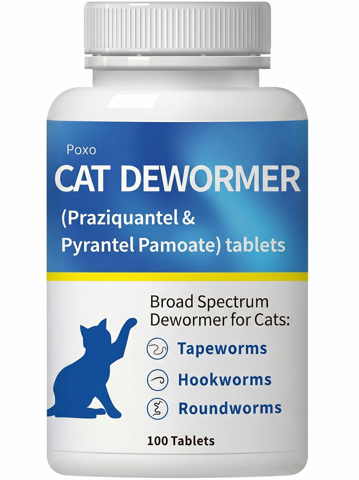 Broad Spectrum Dewormer Tablets for Cats and Kittens, 100 Tablets E6361