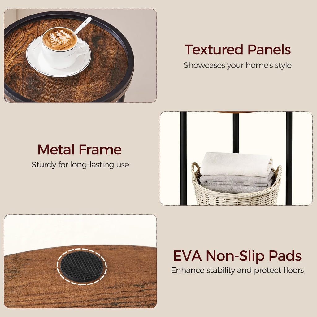 Small Round 3-Tier Side Table E197