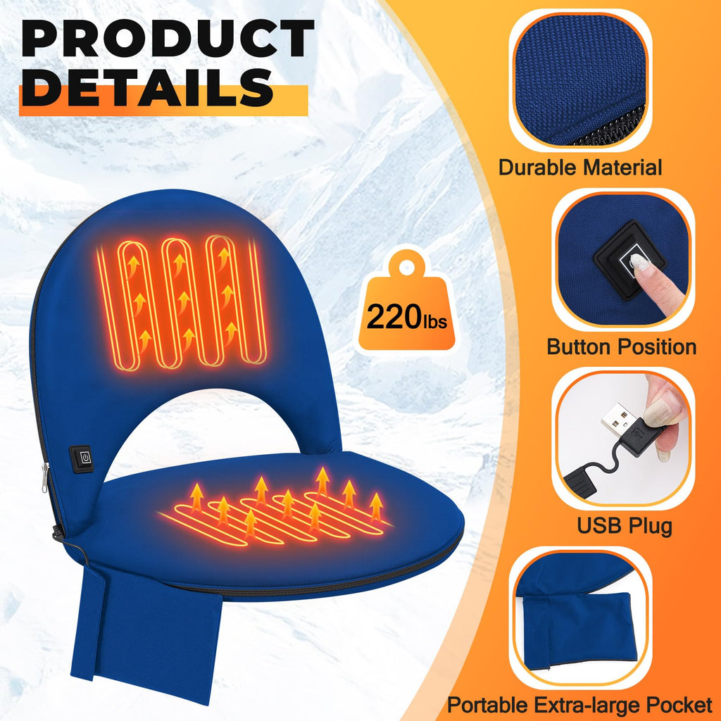 Heated Stadium Seat Cushion with Back Support U570828