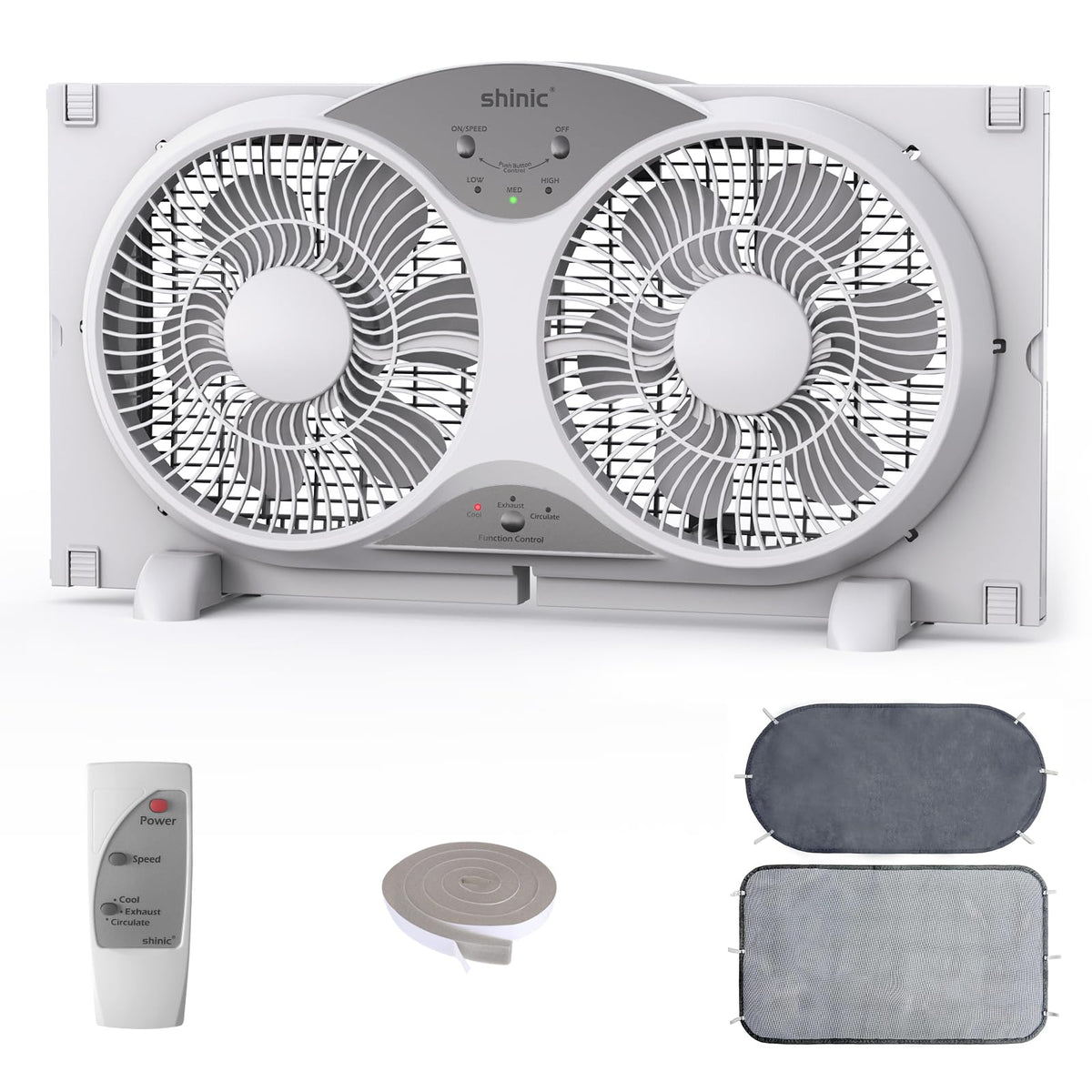 9" Twin Window Fan Reversible Airflow F59812