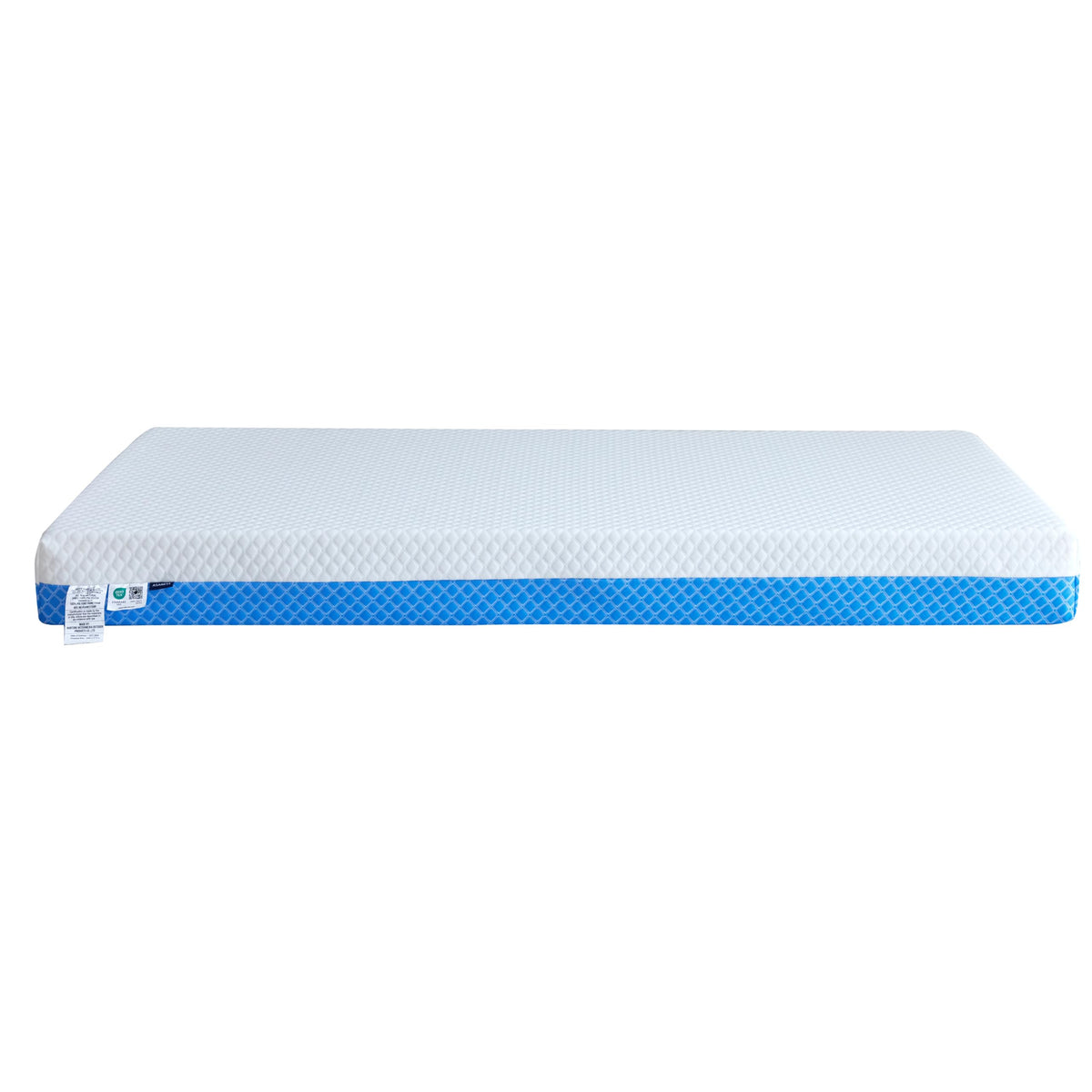 White Blue Gel Memory Foam Baby Crib Mattress 52 x 28 x 5 Inches S172468