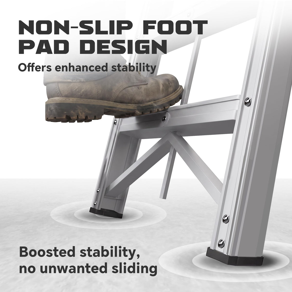 Aluminum Foldable 5-Step Ladder with Wide Anti-Slip Pedal P321