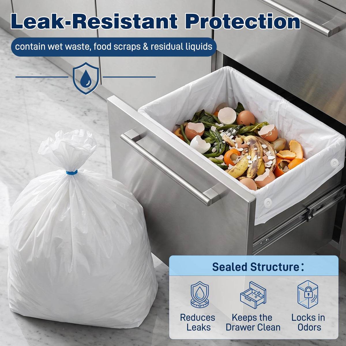60-pack Trash Compactor Bags with Pre-punched Holes V48599