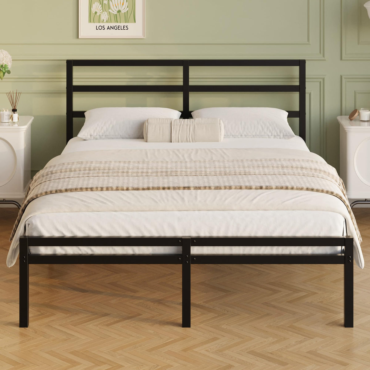12 Inch Full Size Bed Frame with Headboard and Footboard Y994765