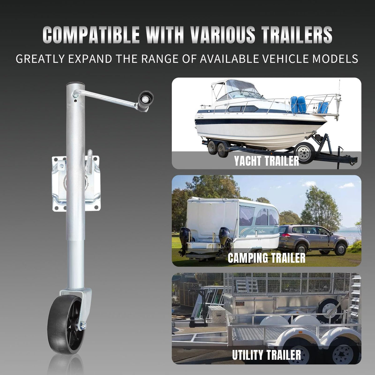 Boat Trailer Jack with Single Wheel, 1000 Lbs. Capacity Q2169