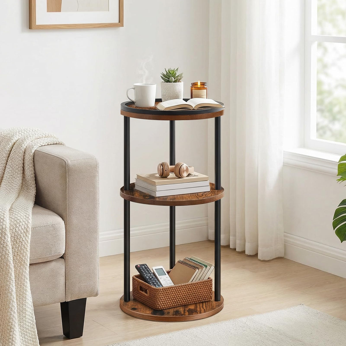 Small Round 3-Tier Side Table E197