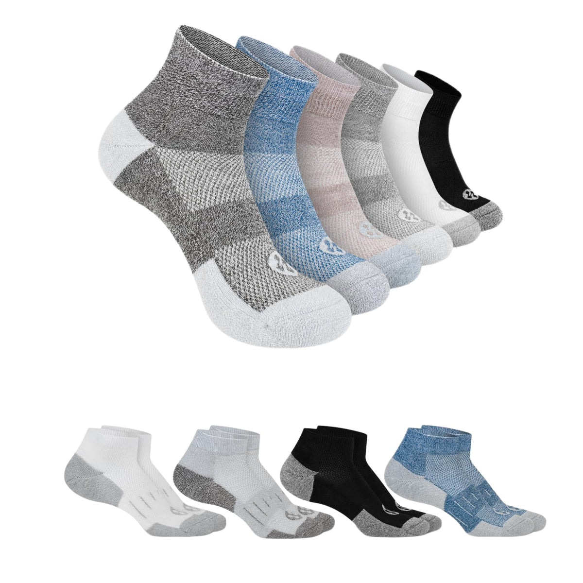 Diabetic Socks for Men, 10 Pairs Ankle & Low Cut Size 9-15 T390