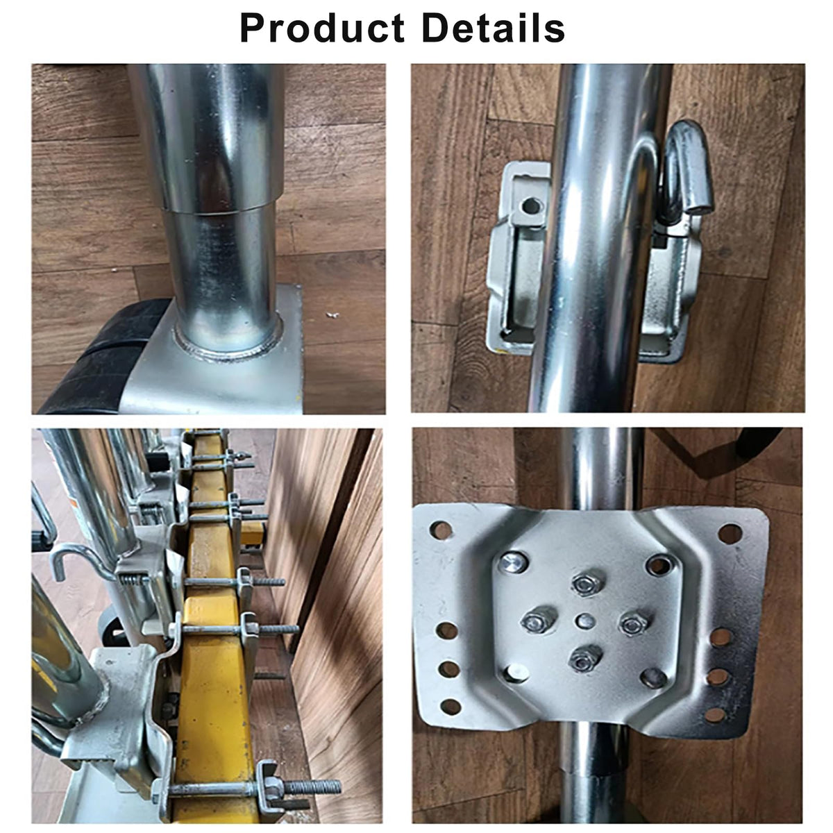 Heavy Duty Boat Trailer Jack with Dual Wheels, 2000lb Capacity, Side-Wind Crank, Swivel Design, Frosted Black Finish U95063