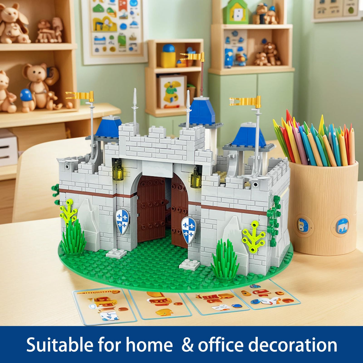 Medieval Knight Castle Building Blocks Set with 12 Knights Figures K2608