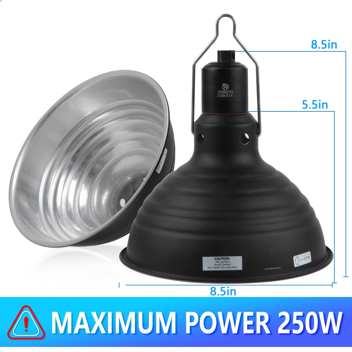 8.5 Inch Reptile Heat Lamp Fixture E26 Base M578303