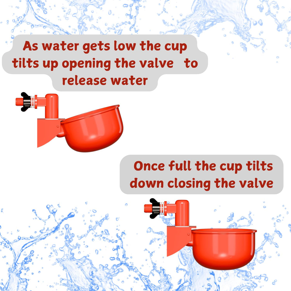 Leak Resistant Automatic Chicken Waterer Cups 8pk B450061