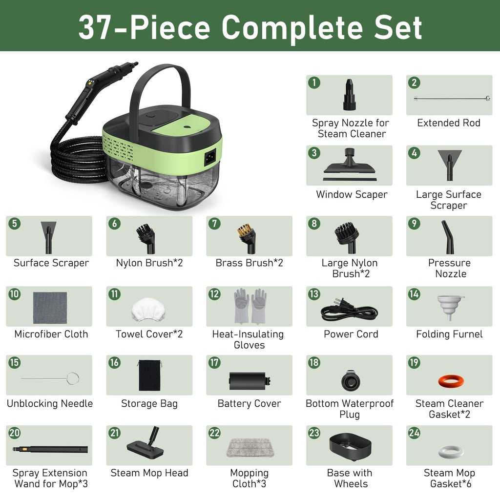 2500W Steam Mop Cleaner with 37 Accessories O7847