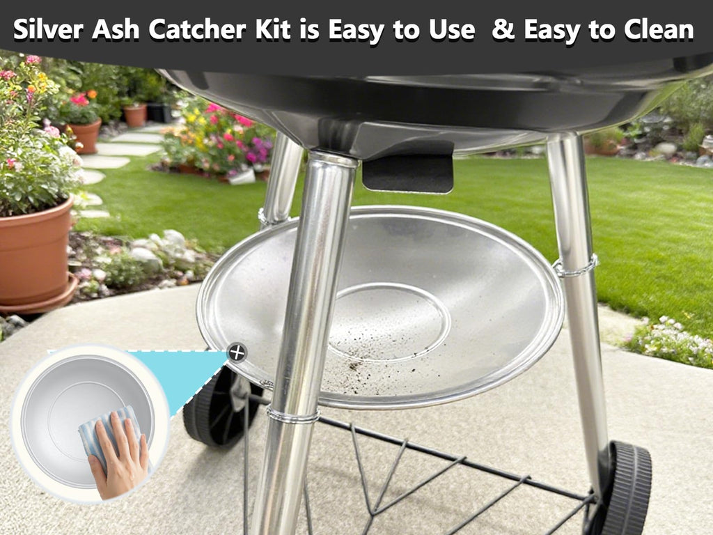 Silver Ash Catcher Pan for 22-inch Kettle Charcoal Grills B4217