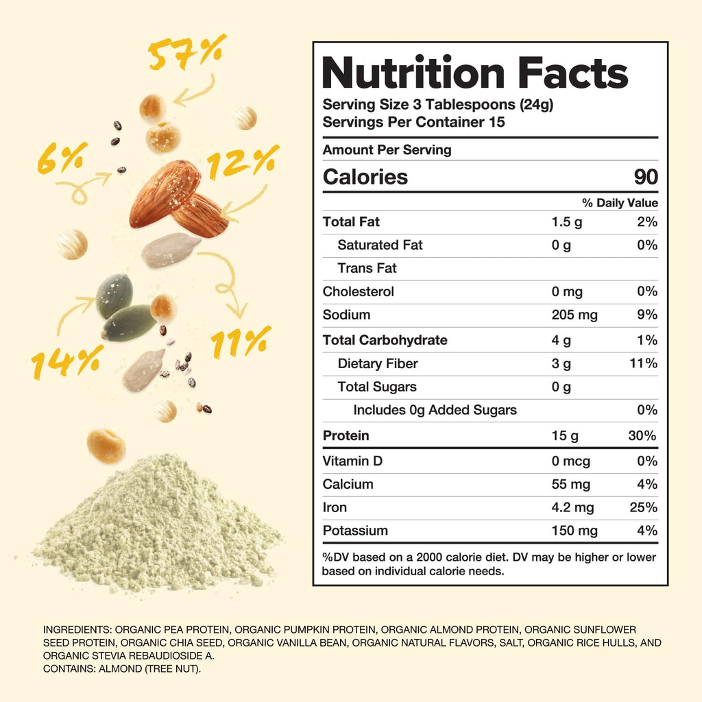 Vegan Vanilla Plant-Based Protein Powder 15 Servings J17959
