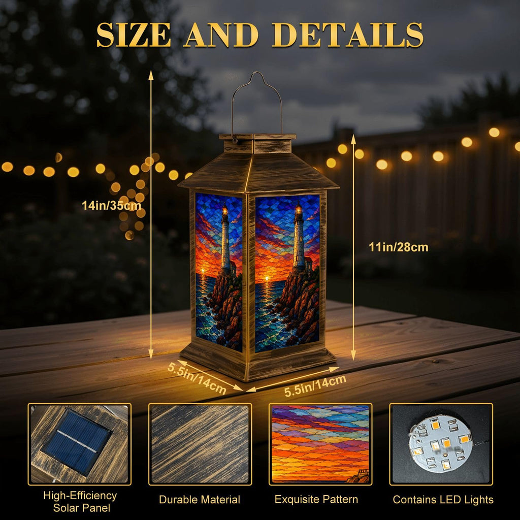 Waterproof Mosaic LED Solar Lantern V5538