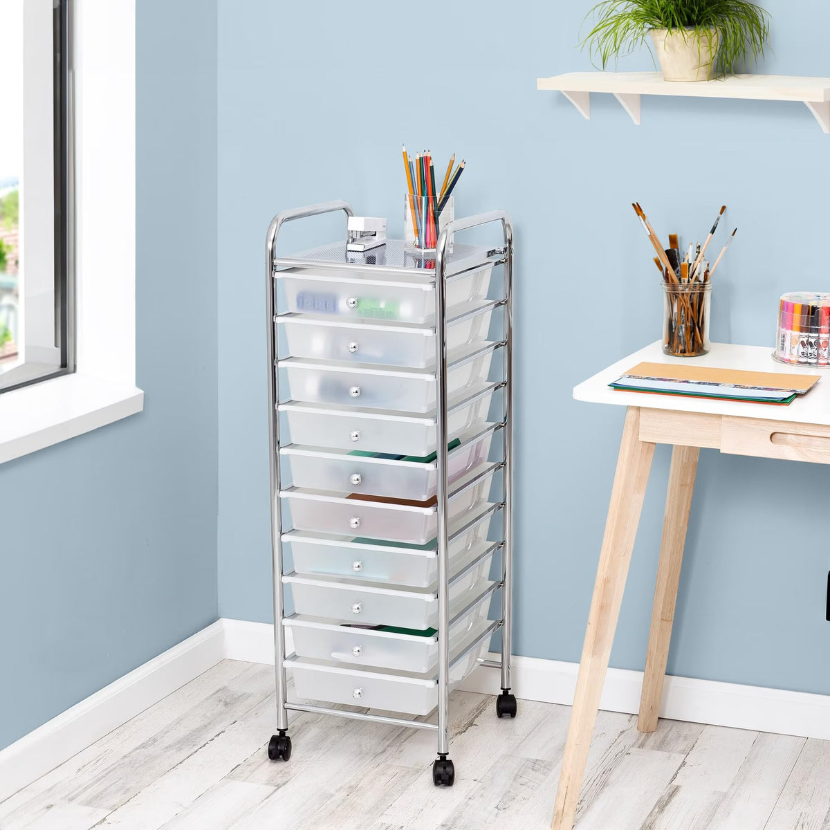 10 Drawer Rolling Craft Cart B575815