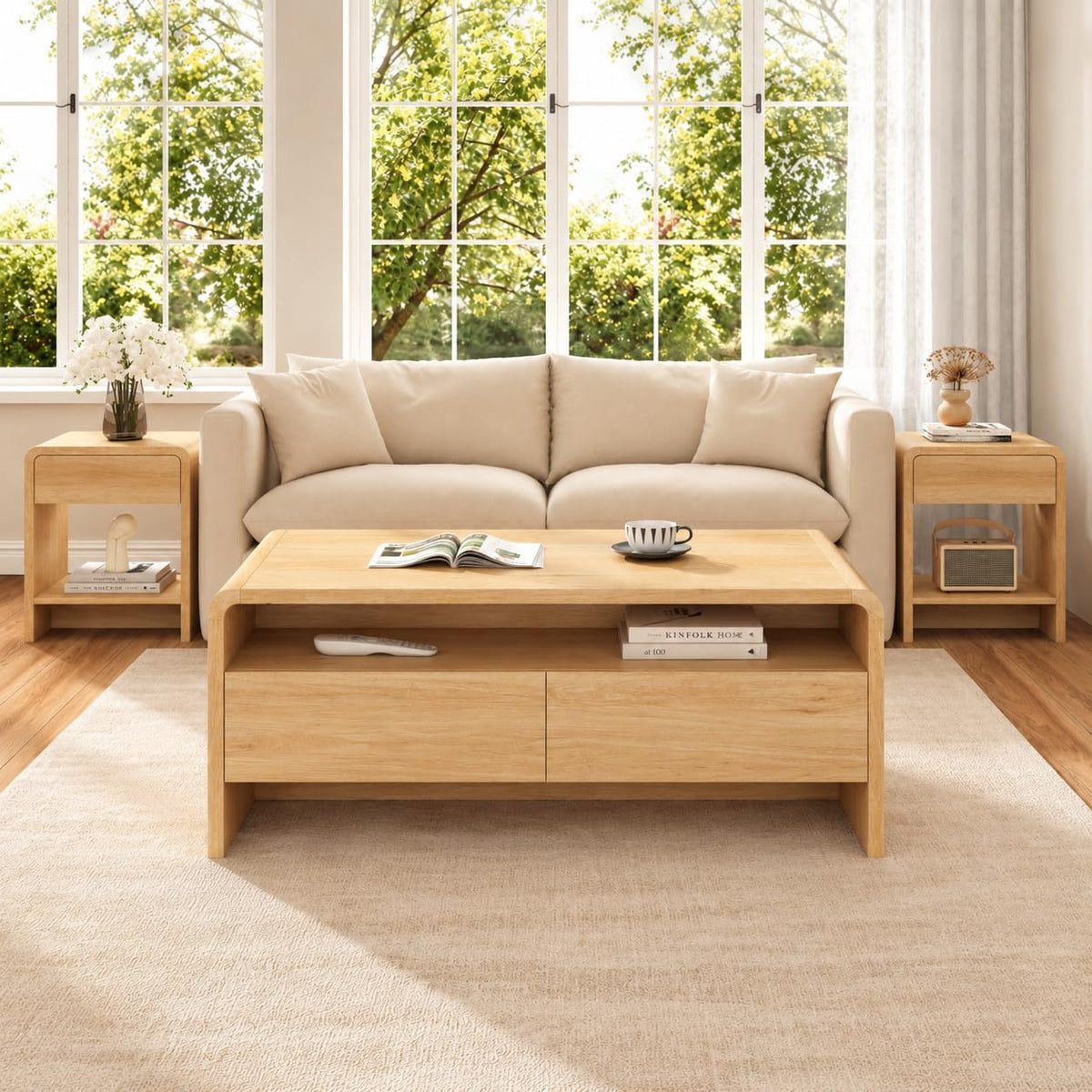 3-Piece Coffee Table Set with 2 End Tables U604673