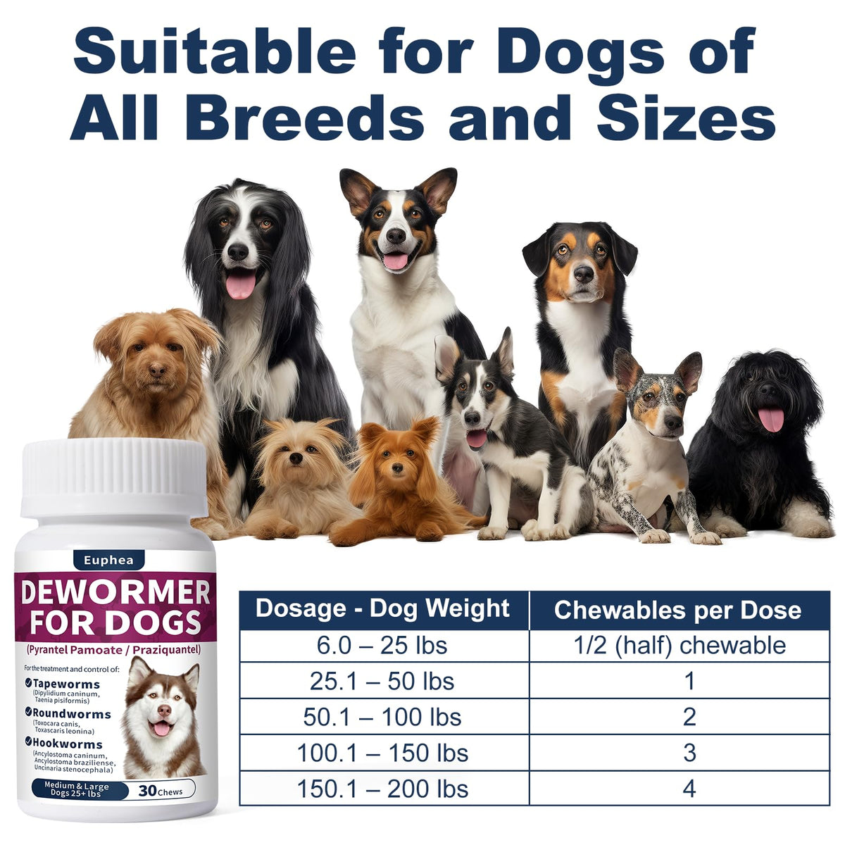 7-Way Dewormer for Dogs, 30 Tablets F949495