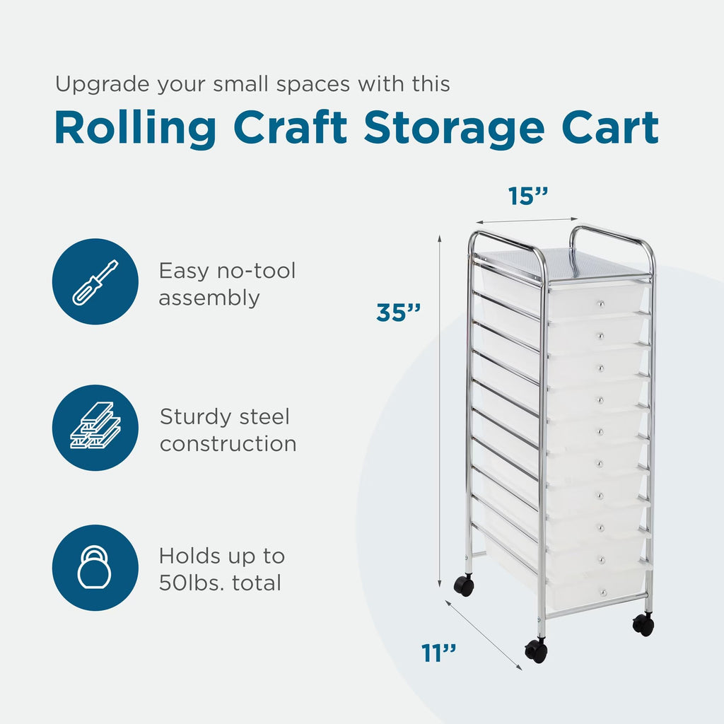 10 Drawer Rolling Craft Cart B575815