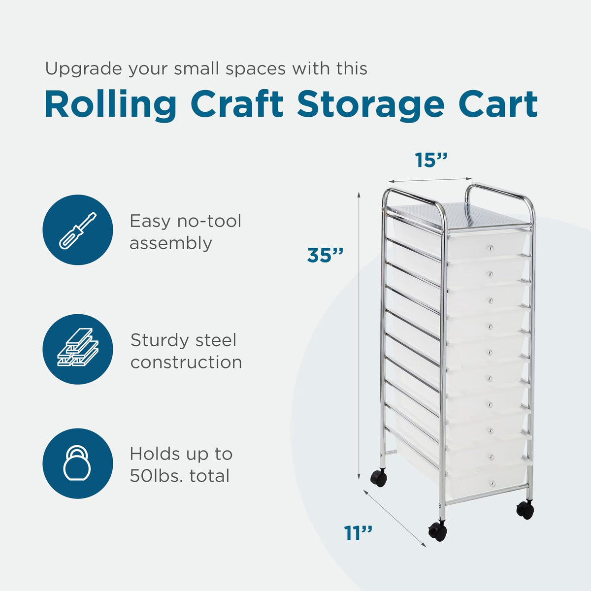10 Drawer Rolling Craft Cart B575815