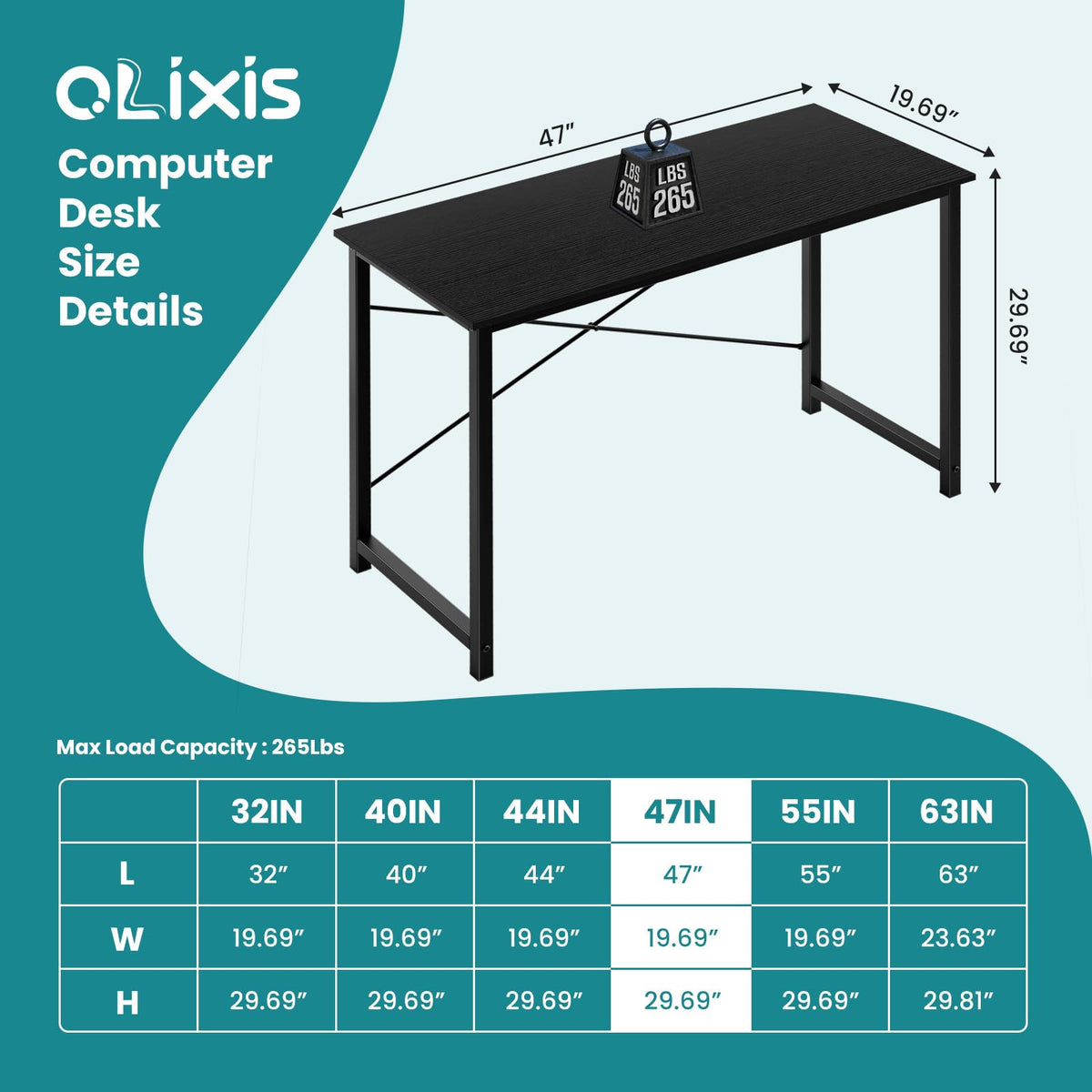 47 Inch Home Office Desk U311