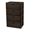 4 Drawer Brown Storage Tower with Removable Drawers A877