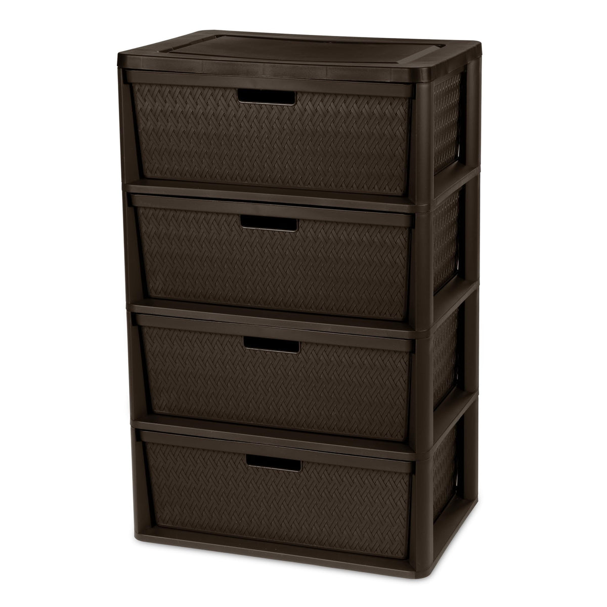4 Drawer Brown Storage Tower with Removable Drawers A877