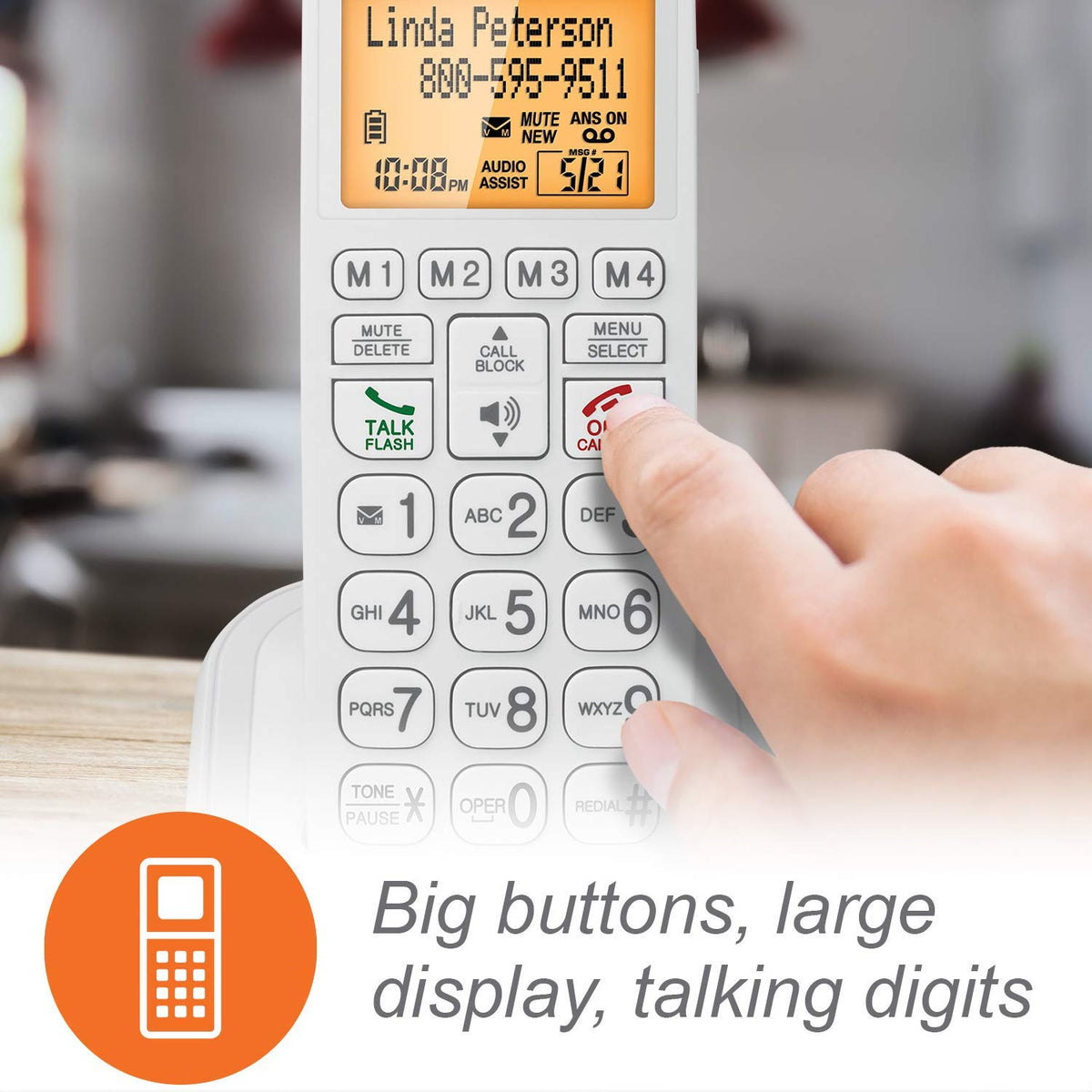Corded/Cordless Phone System with Big Buttons and Large Display H398