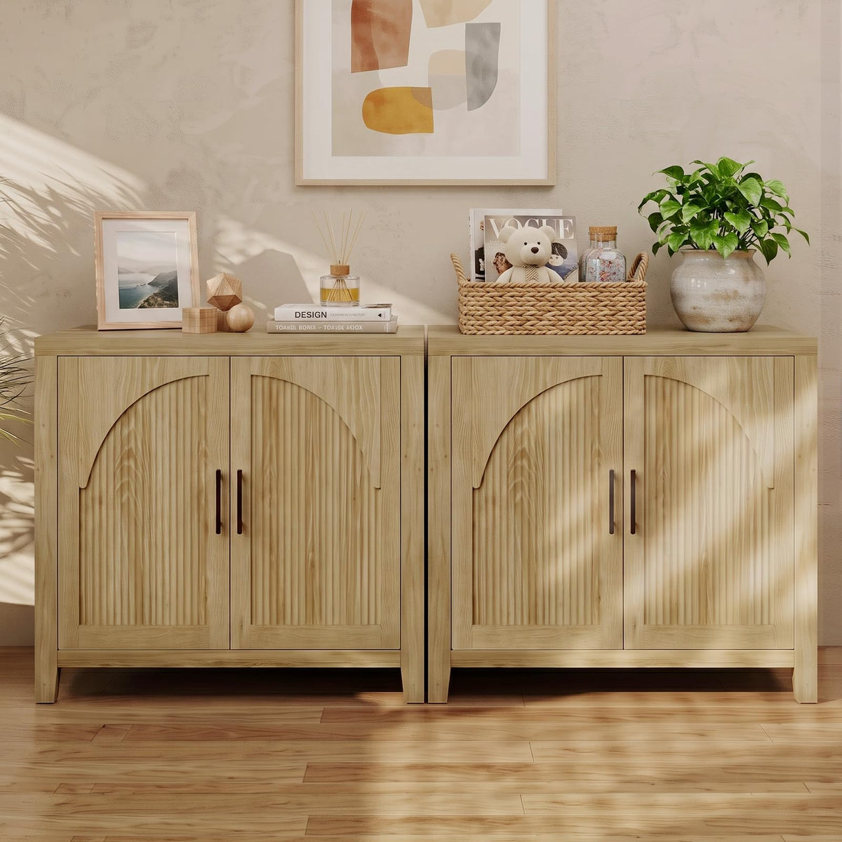 37" Fluted Sideboard Buffet Cabinet with Storage B574384