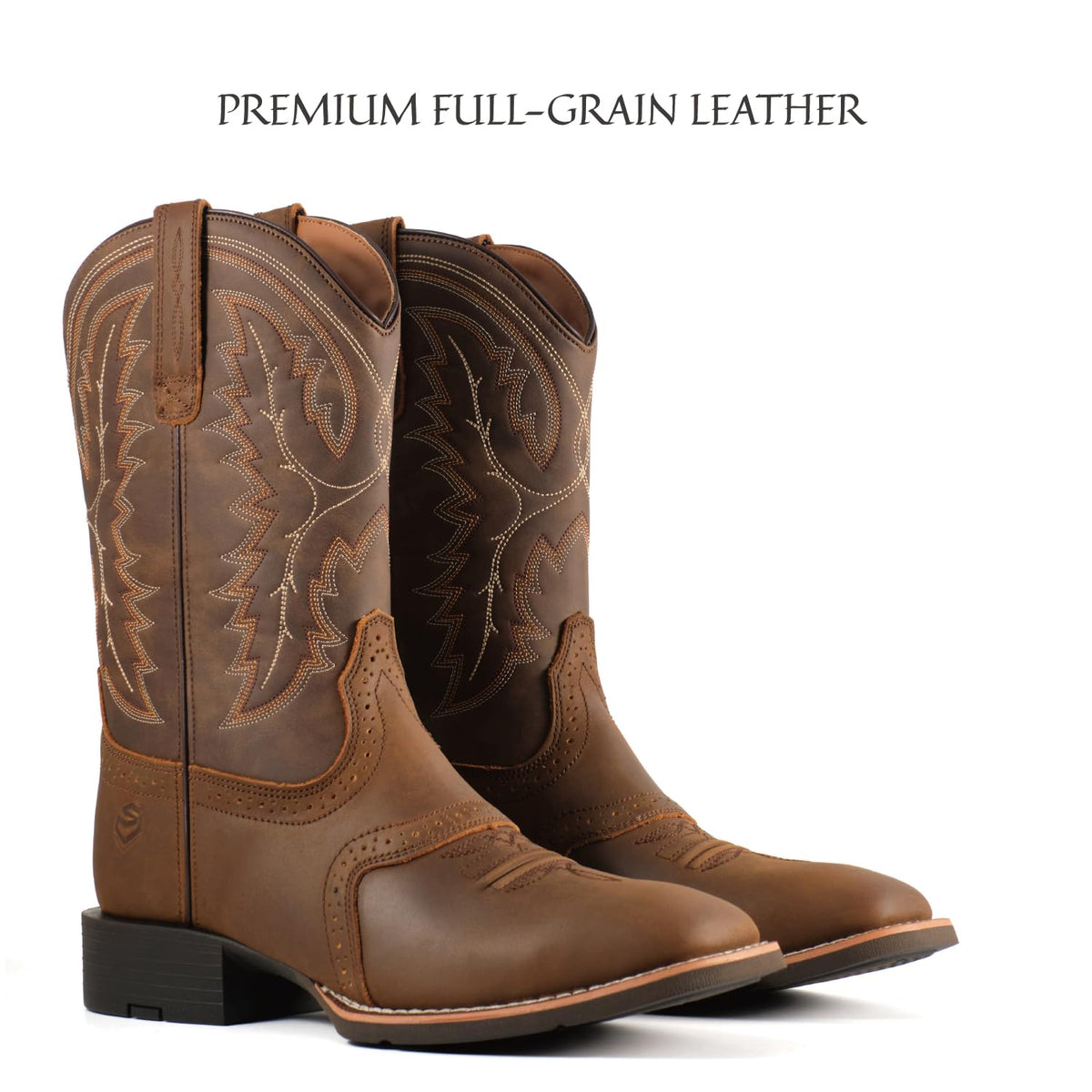 Western Cowboy Boots Square Toe with Embroidery Q738
