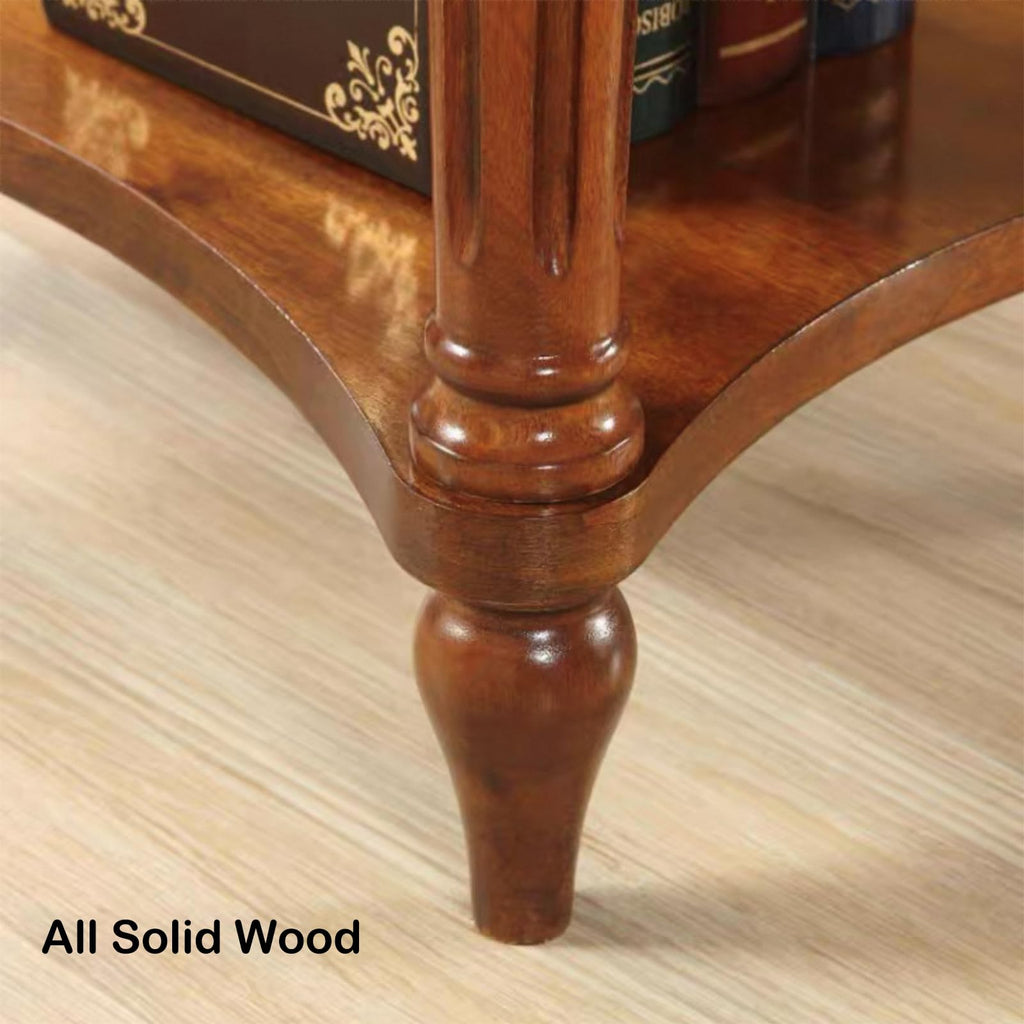 Oval Cherry Finish Wood End Table with Storage Shelf E9162