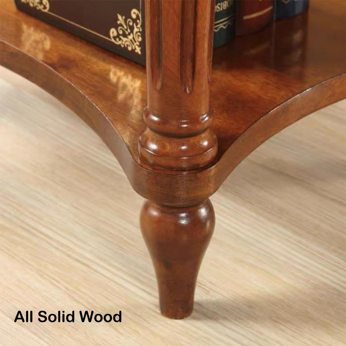 Oval Cherry Finish Wood End Table with Storage Shelf E9162