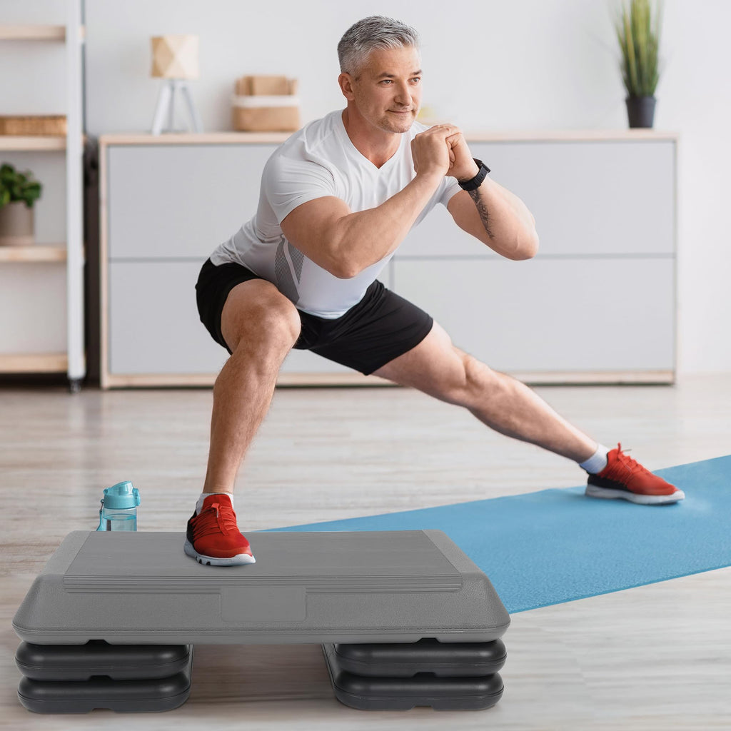 28.5'' Adjustable Exercise Step Platform with 4 Stackable Risers E9108