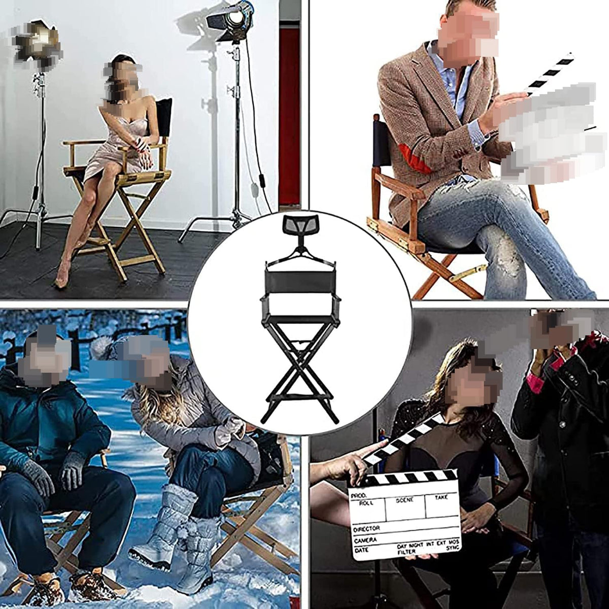 Folding Portable Aluminum Makeup Artist Chair I3550